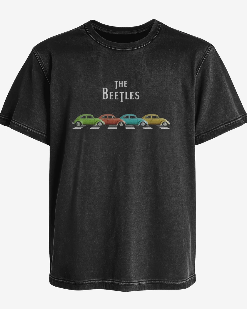 Polera desgastada Negro de The Beetles 