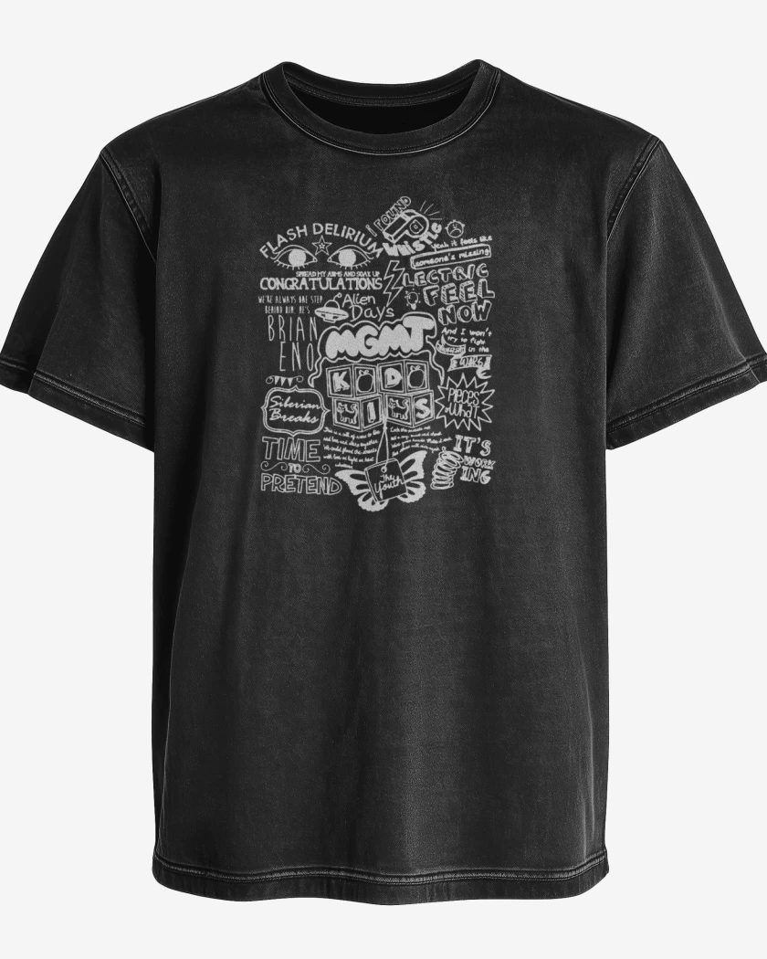 Polera desgastada Negro de MGMT