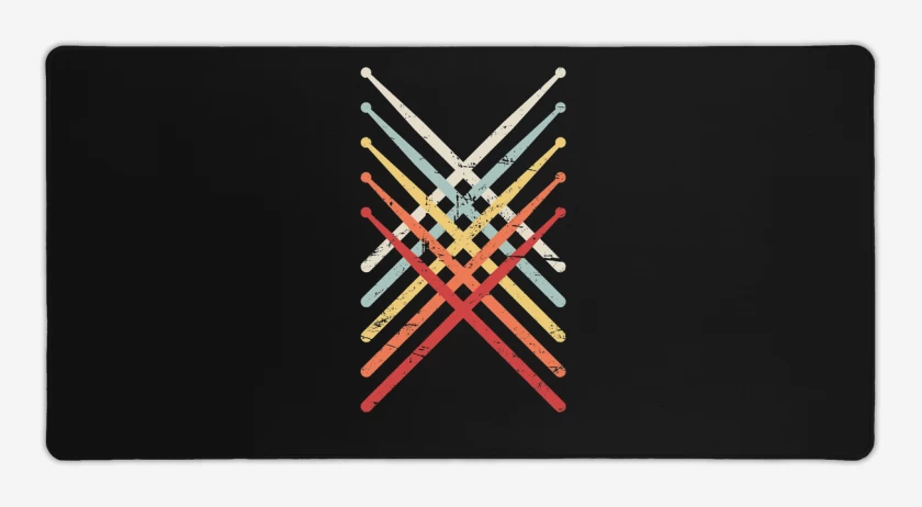 Mouse pad Gamer Negro de Baquetas colores