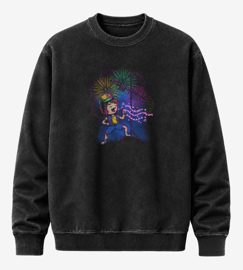 Poleron Polo Acid Wash Negro de never ending story