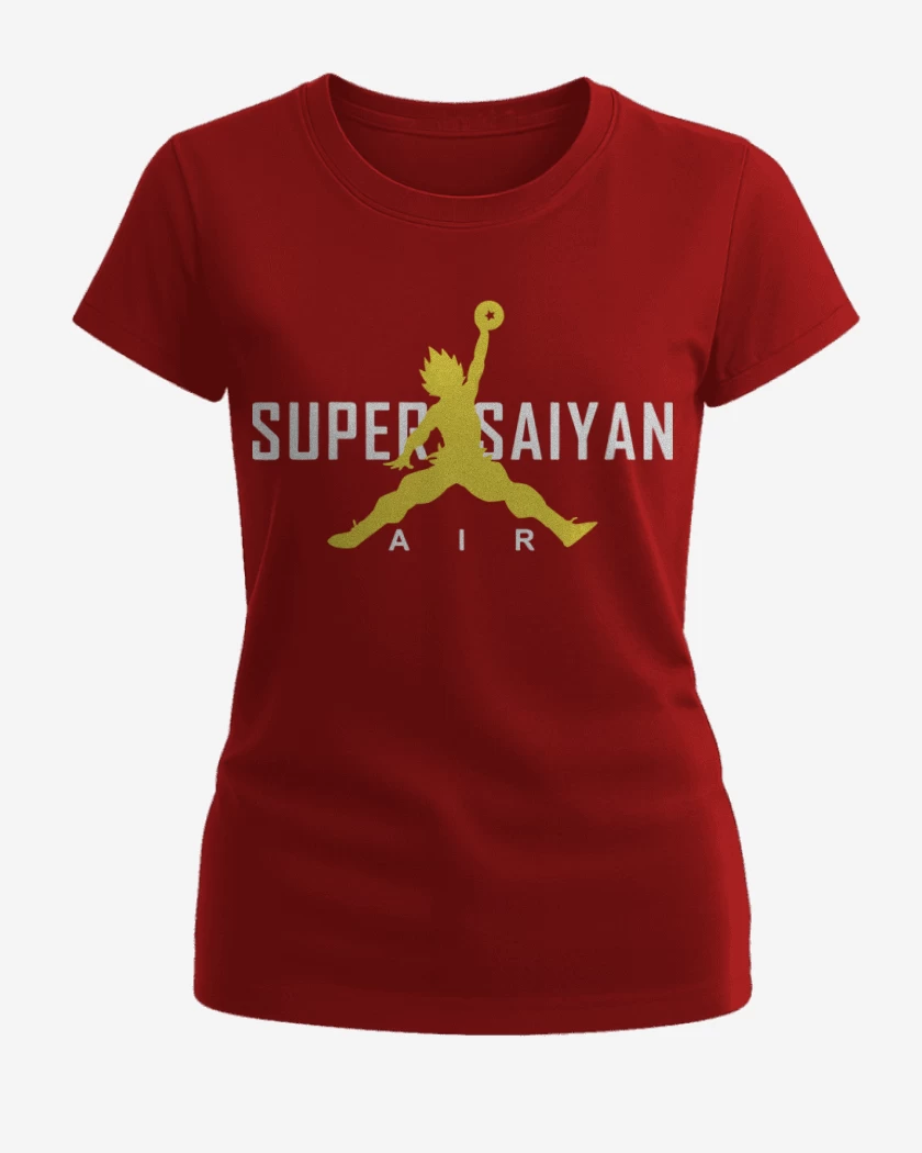 Polera de Mujer Rojo de Super Saiyan Air