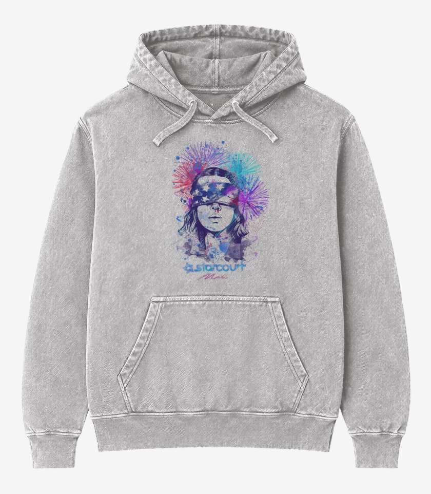 Poleron Canguro Acid Wash Gris Melange de Eleven starcout
