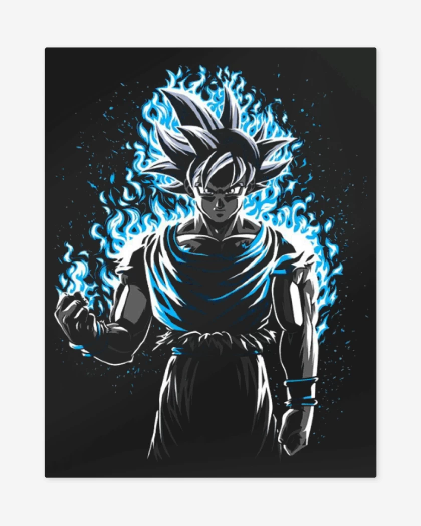 Print metalico Negro de Goku ultra instinto