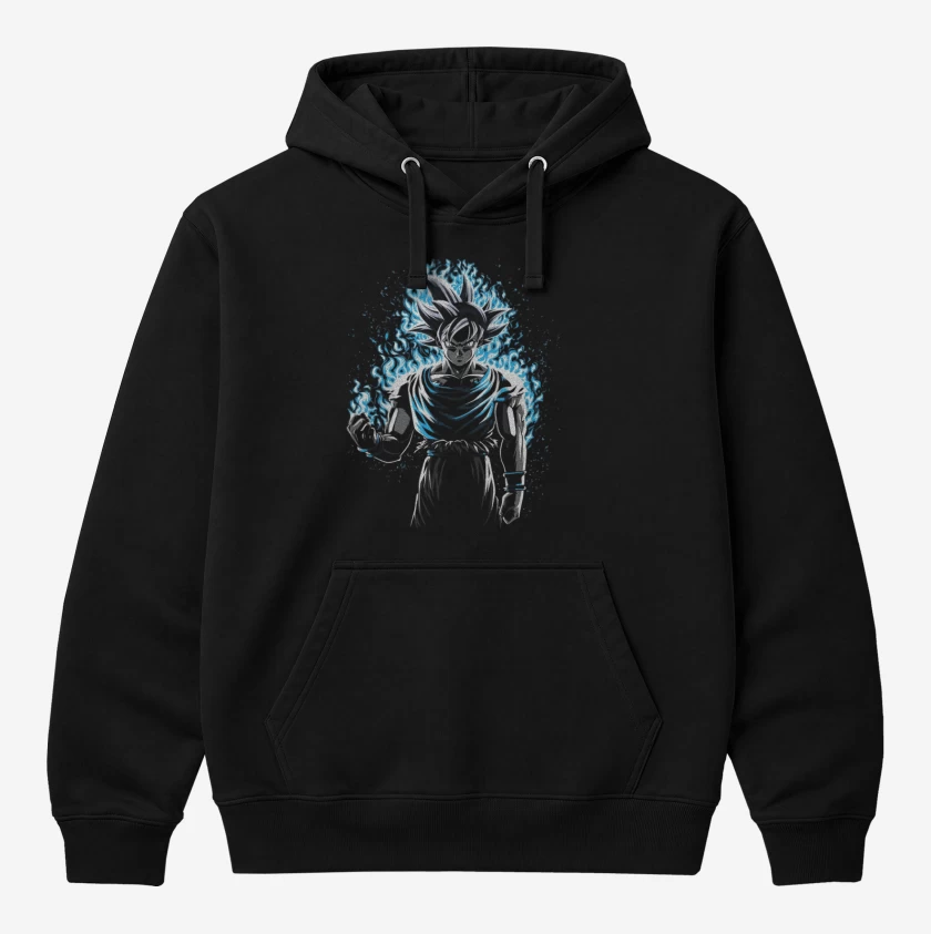 Polerón Canguro Negro de Goku ultra instinto