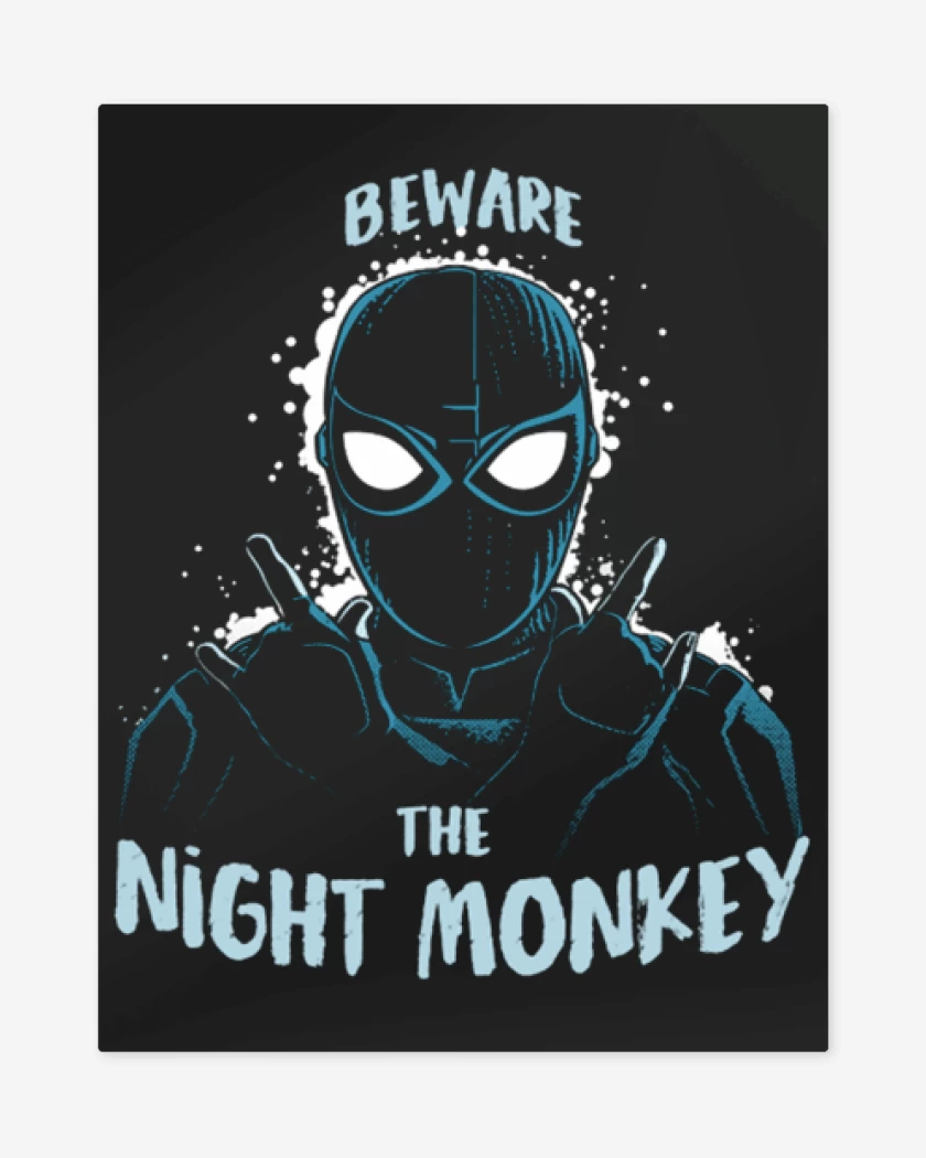 Print metalico Negro de Spider monkey