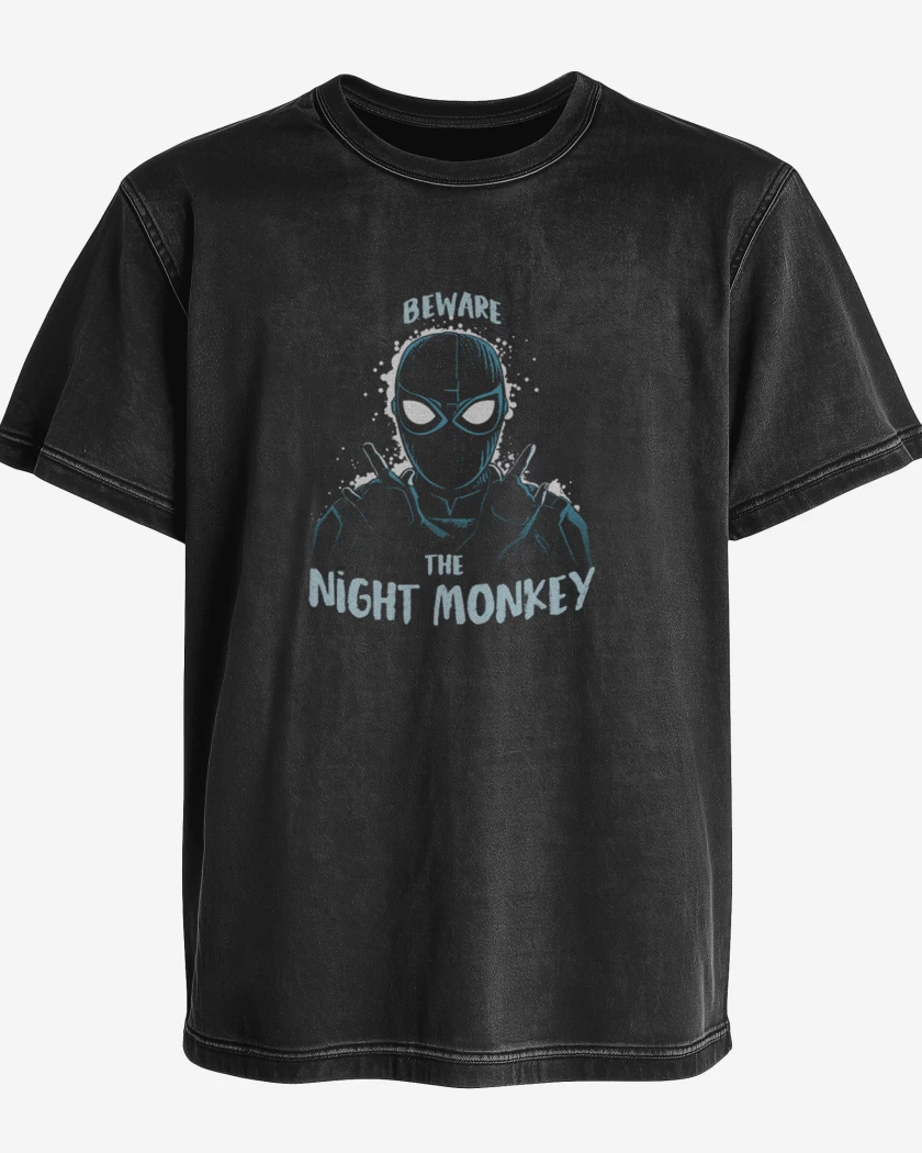 Polera desgastada Negro de Spider monkey