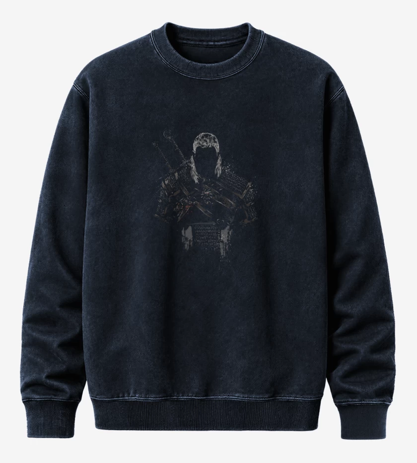Poleron Polo Acid Wash Azul Marino de The Witcher