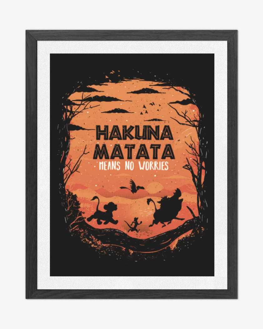 Cuadro decorativo Negro de Hakuna matata 3