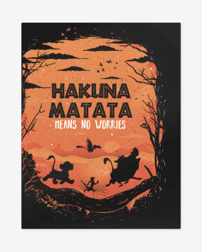Print metalico Negro de Hakuna matata 3