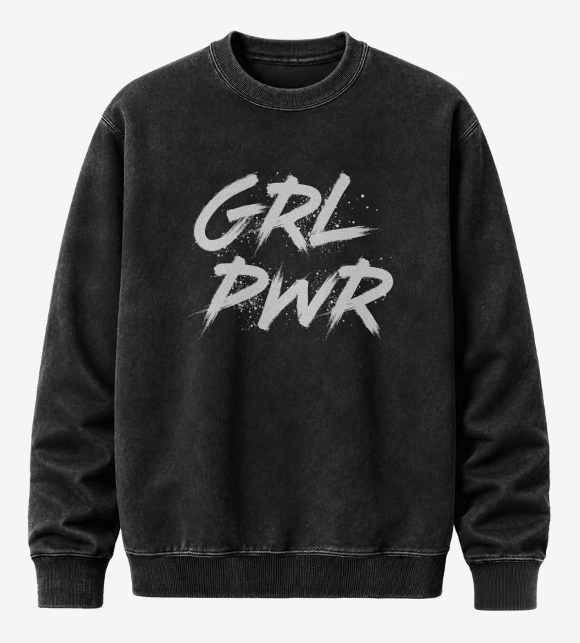 Poleron Polo Acid Wash Negro de GRL PWR