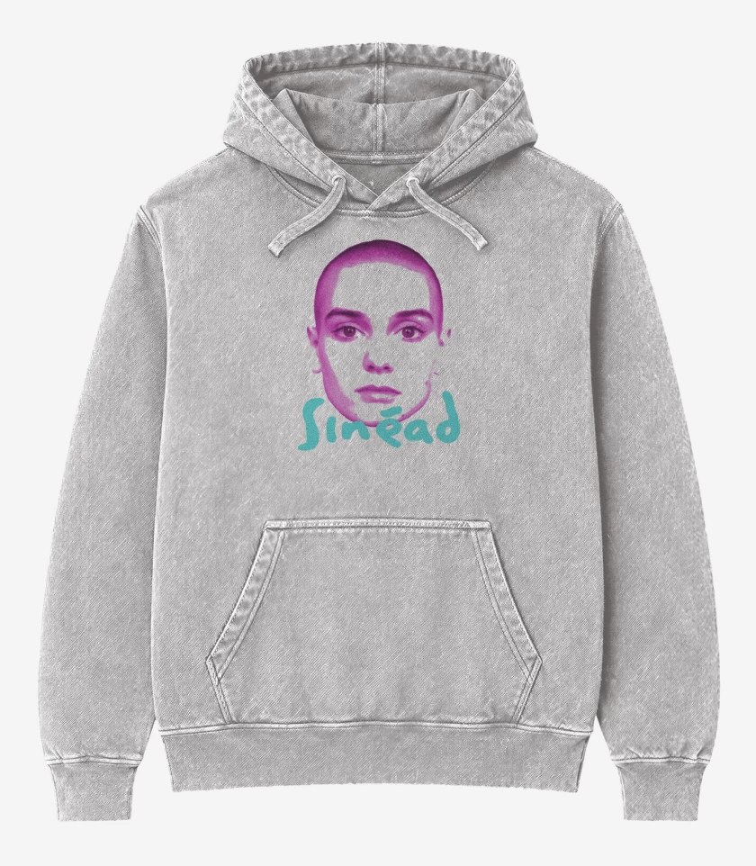 Poleron Canguro Acid Wash Gris Melange de Sinead
