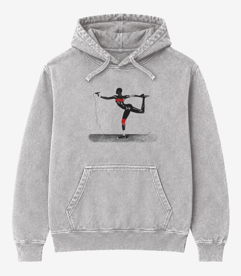 Poleron Canguro Acid Wash Gris Melange de G jones 1 