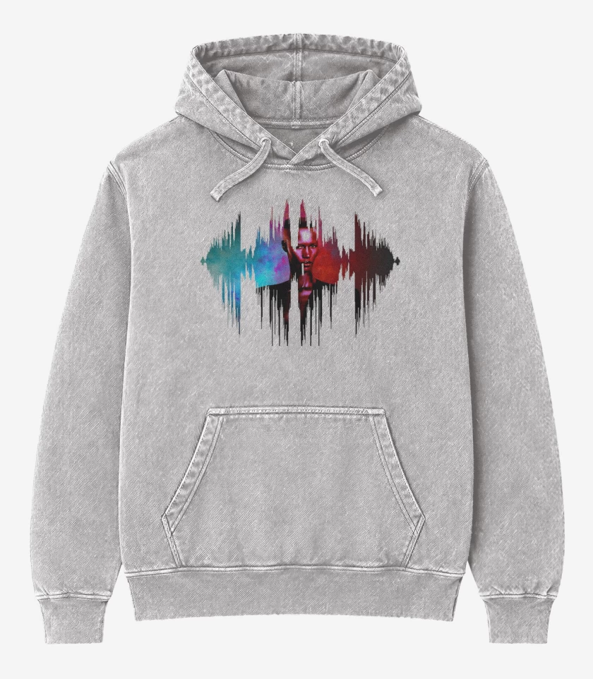 Poleron Canguro Acid Wash Gris Melange de G jones 2