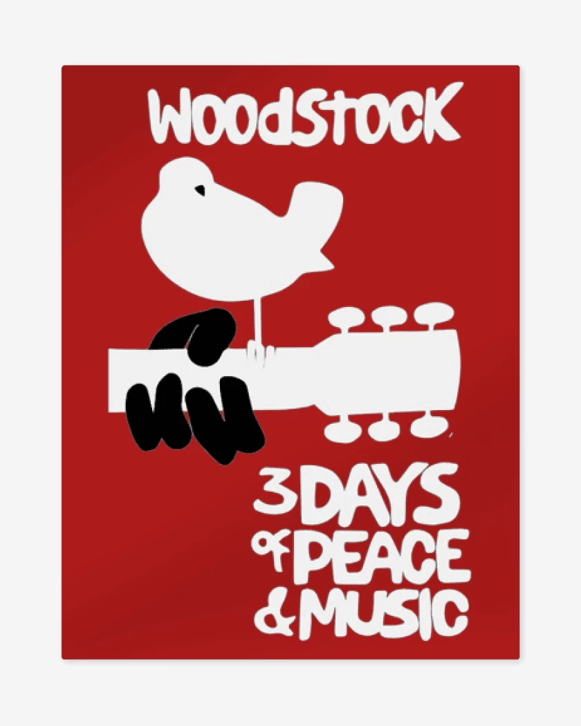 Print metalico Rojo de Woodstock 1