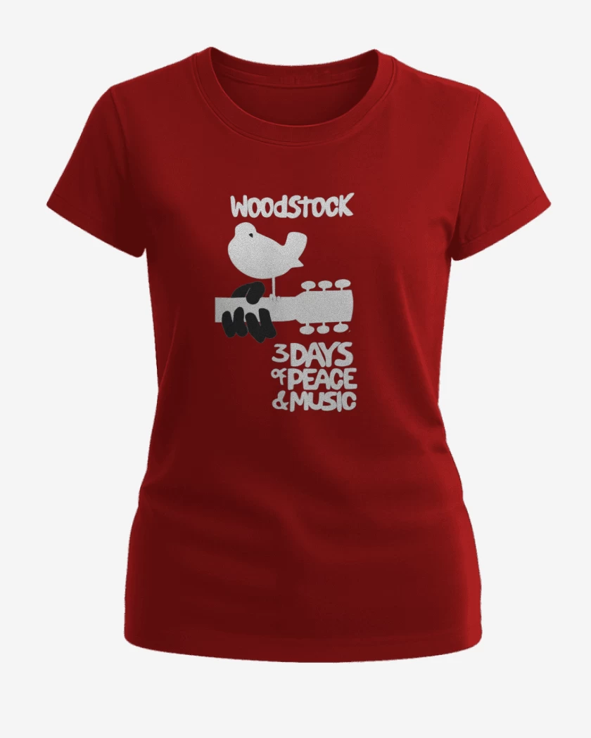 Polera de Mujer Rojo de Woodstock 1