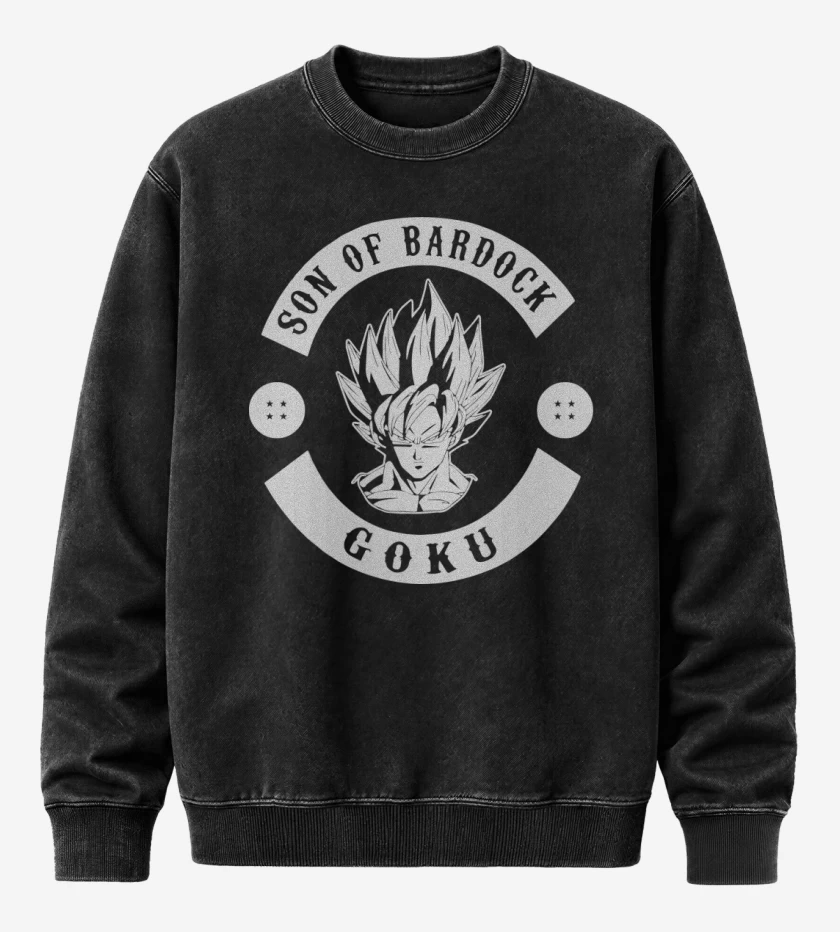 Poleron Polo Acid Wash Negro de Sons of Bardock