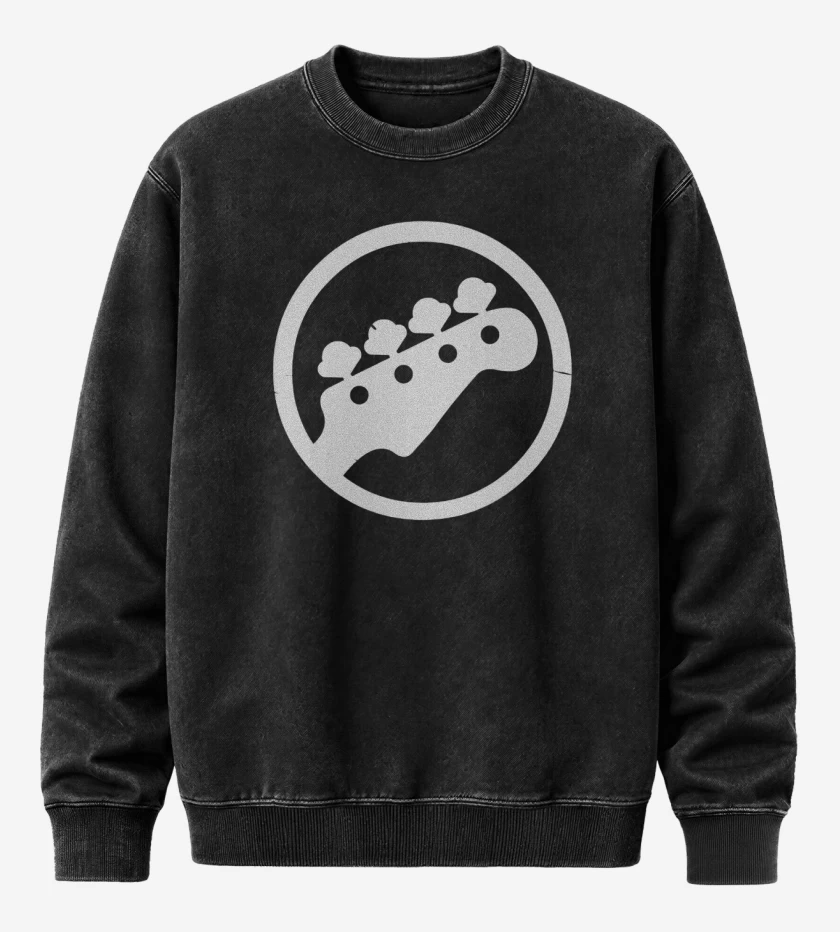 Poleron Polo Acid Wash Negro de Bajo Clavijas 