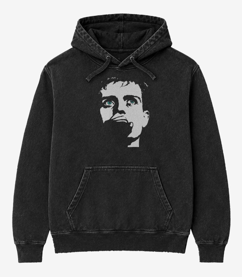 Poleron Canguro Acid Wash Negro de CURTIS IAN 