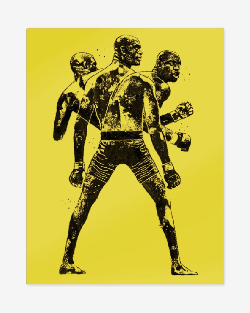Print metalico Amarillo de Boxeo