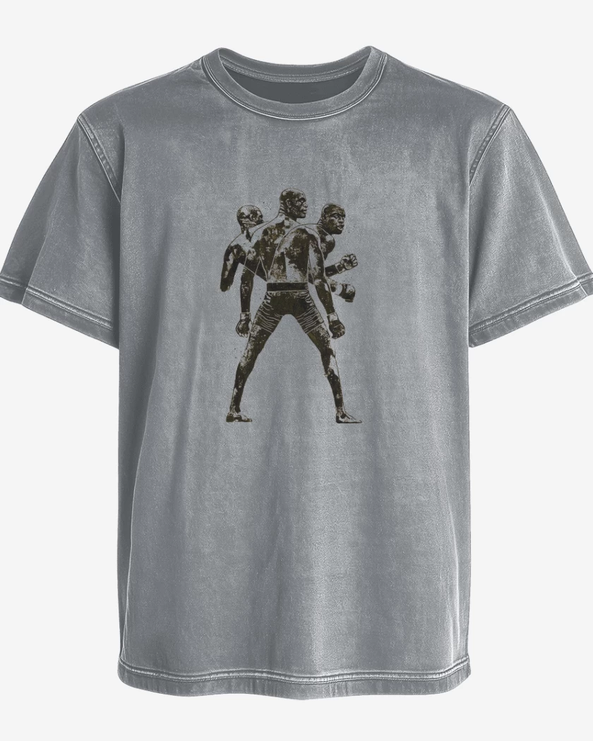 Polera desgastada Gris Melange de Boxeo