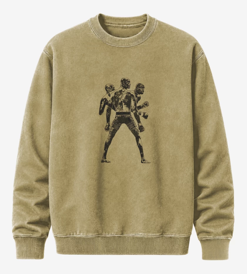Poleron Polo Acid Wash Beige de Boxeo