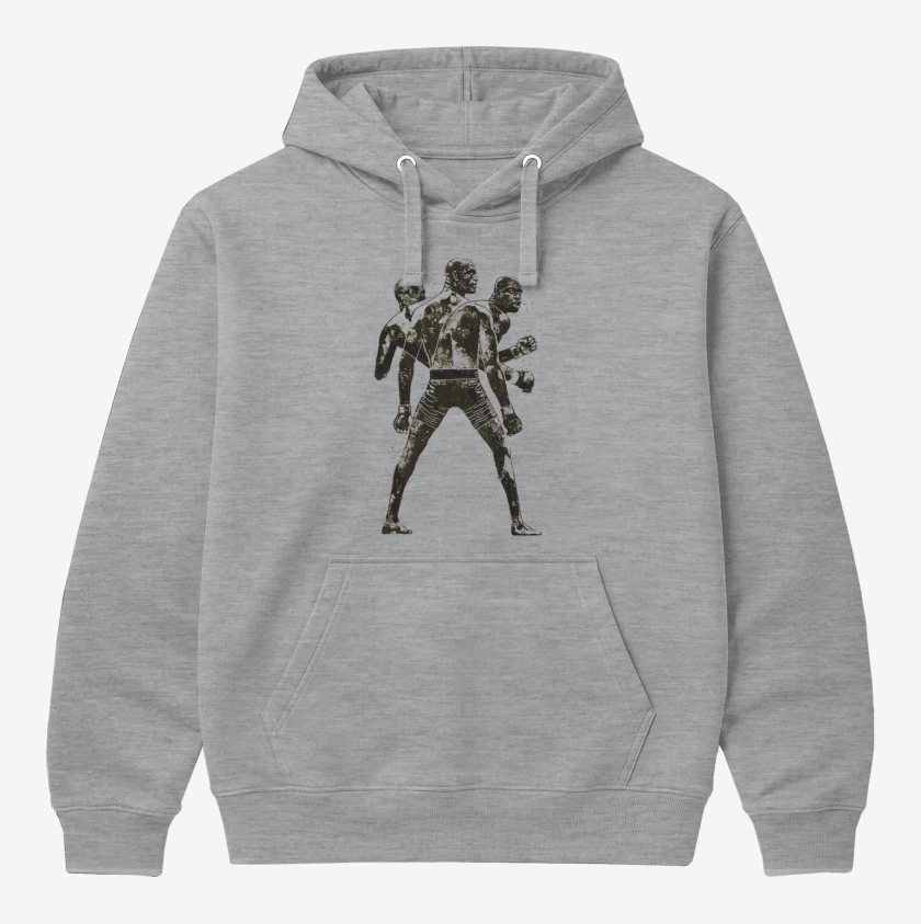 Polerón Canguro Gris Melange de Boxeo