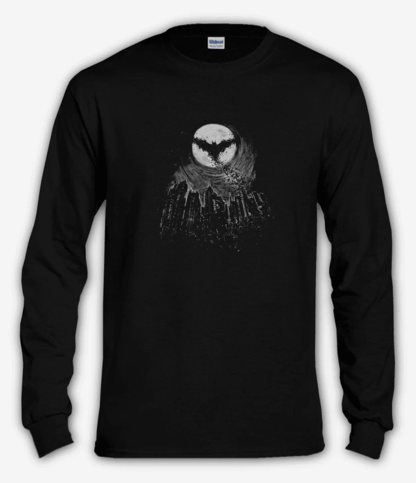 Polera manga larga Negro de Batman dark nigth