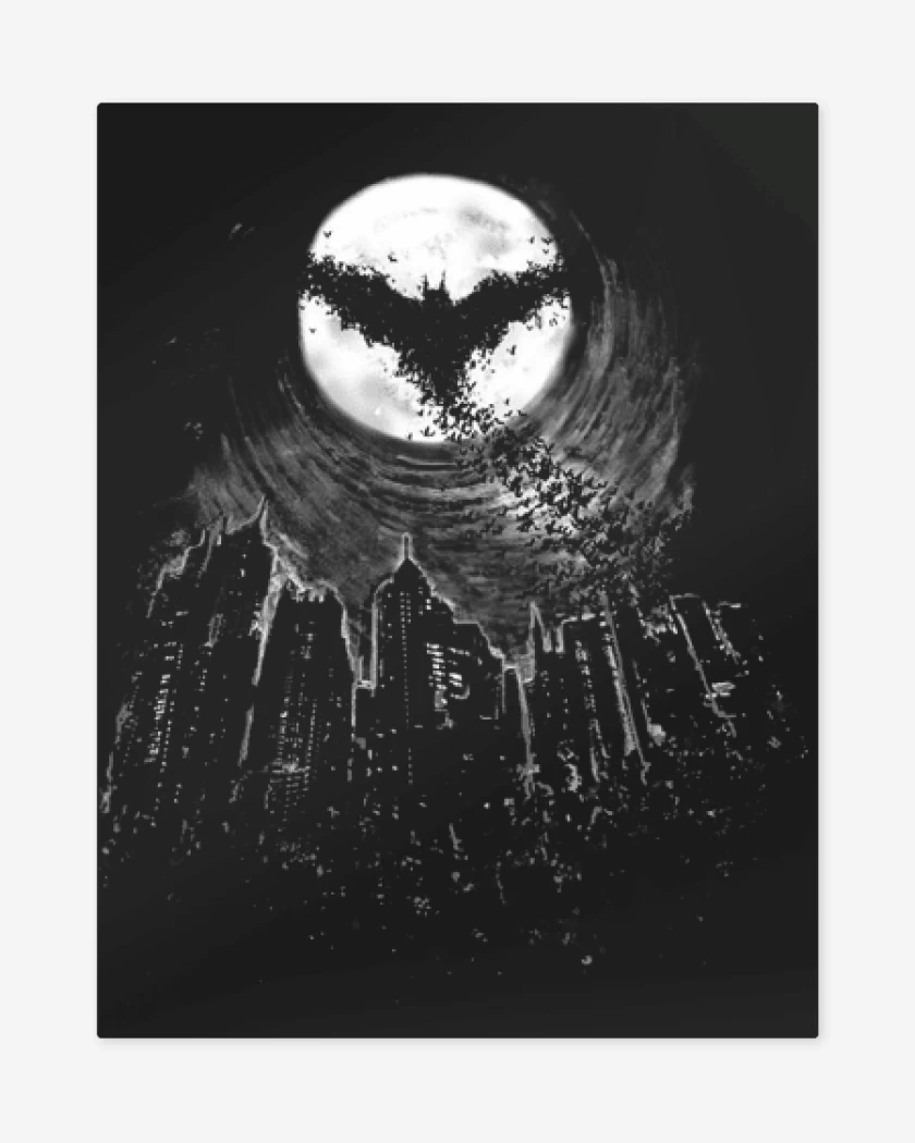 Print metalico Negro de Batman dark nigth