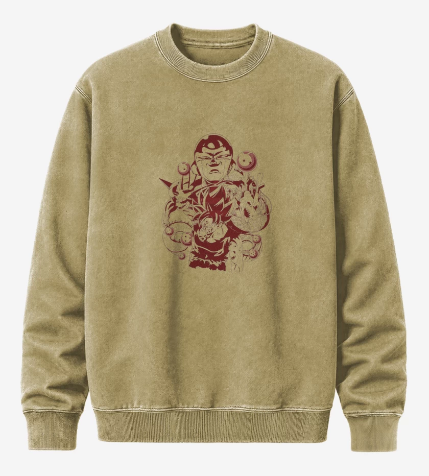 Poleron Polo Acid Wash Beige de Dragon ball z 6