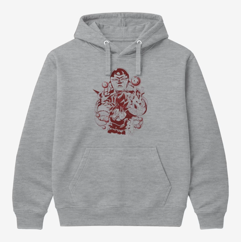 Polerón Canguro Gris Melange de Dragon ball z 6