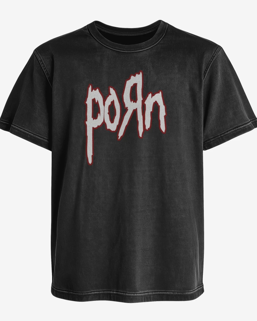 Polera desgastada Negro de Korn Porn 