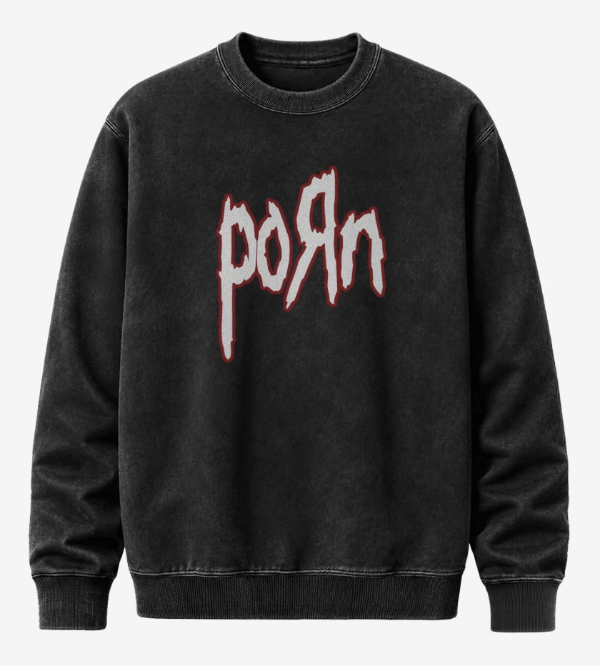 Poleron Polo Acid Wash Negro de Korn Porn 