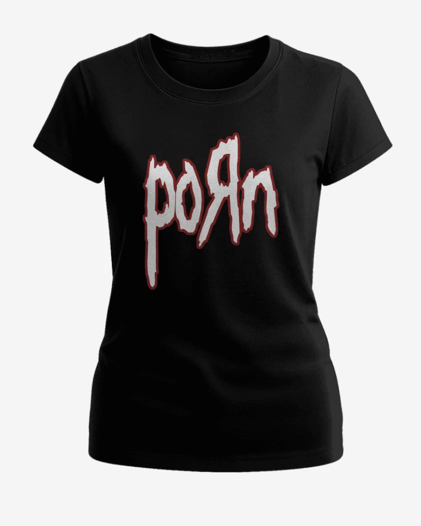 Polera de Mujer Negro de Korn Porn 