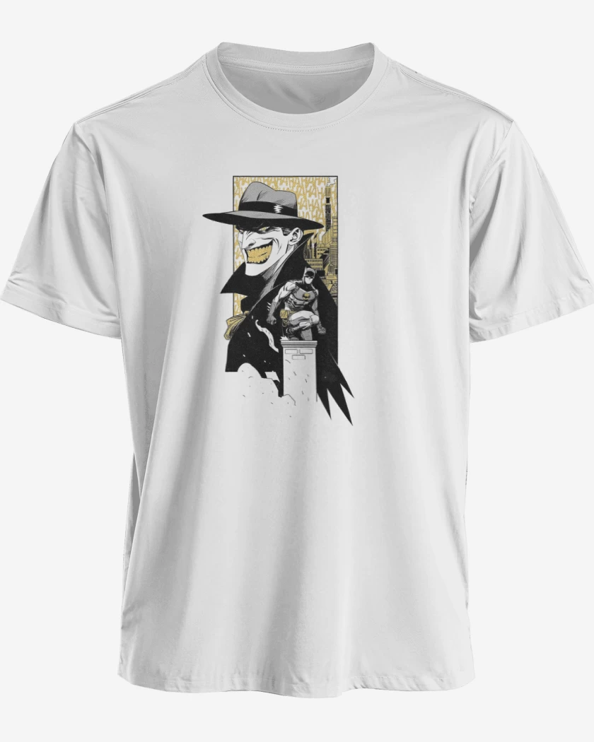 Polera premium Blanco de Joker vs batman