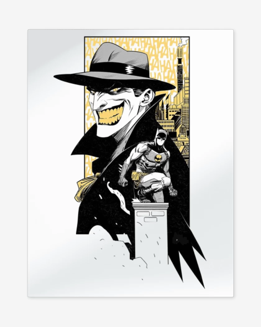 Print metalico Blanco de Joker vs batman