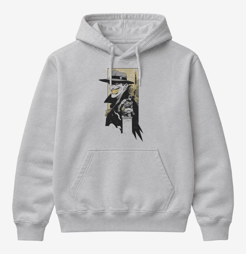 Poleron Canguro básico Gris Melange de Joker vs batman