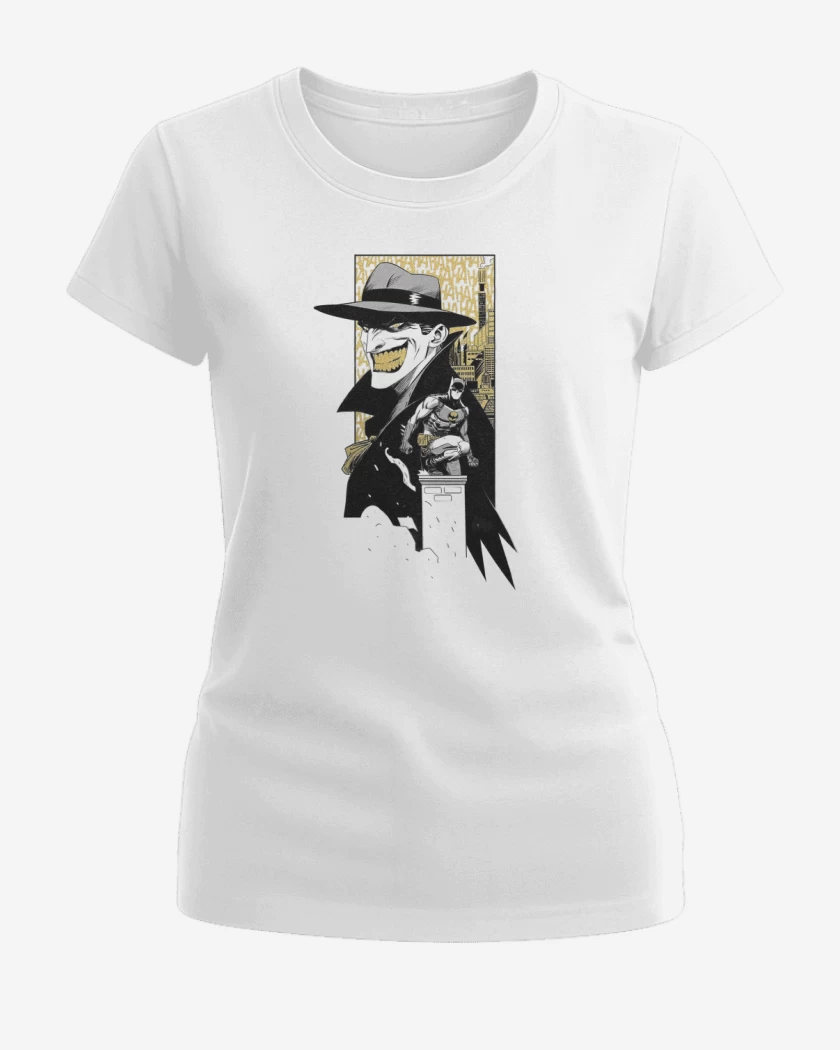 Polera de Mujer Blanco de Joker vs batman