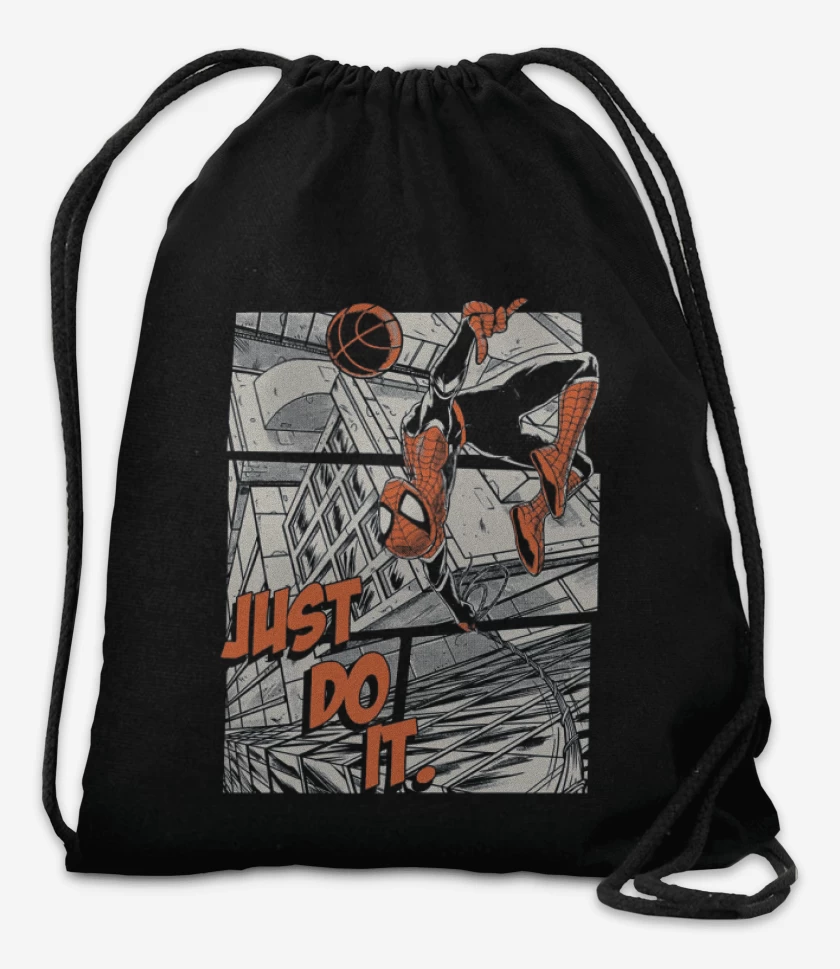 Mochila Negro de Just do it spiderman