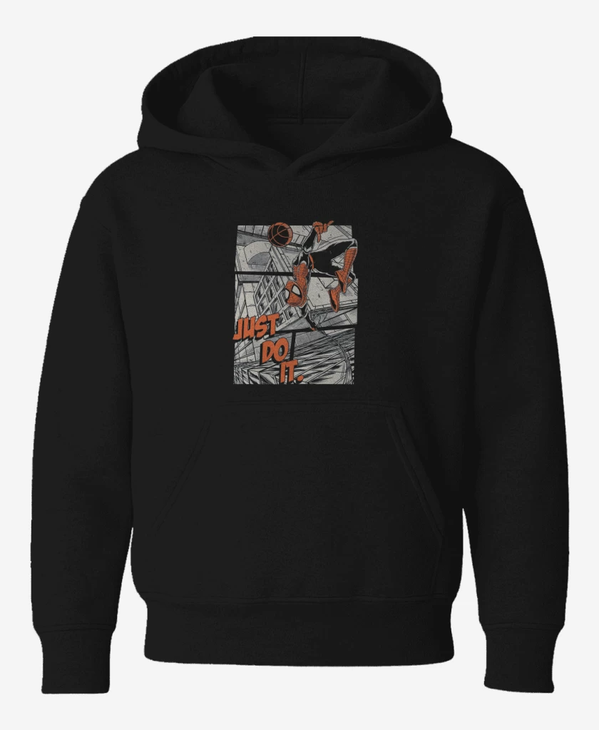 Poleron de niño Negro de Just do it spiderman