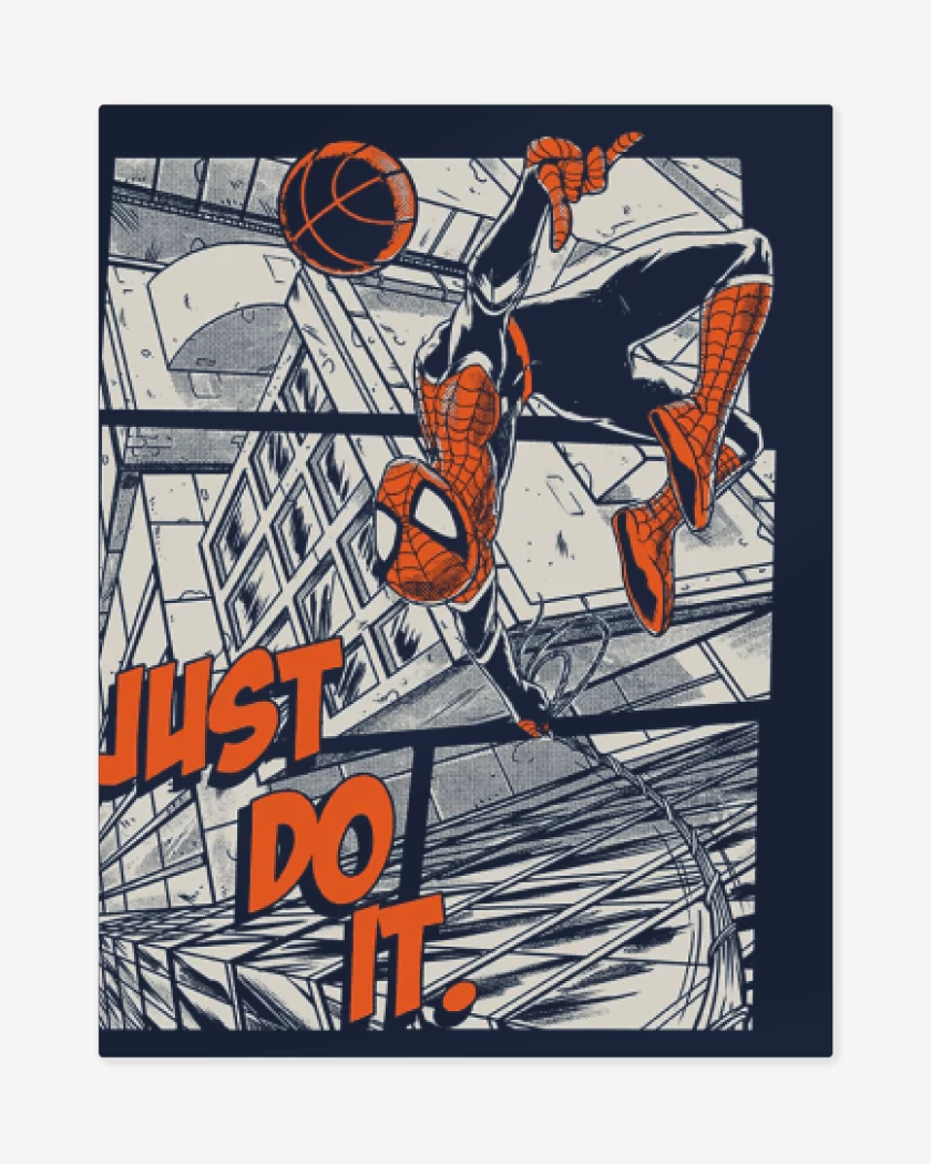 Print metalico Azul Marino de Just do it spiderman