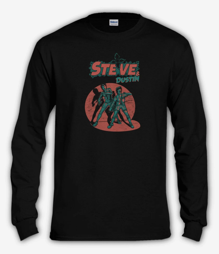 Polera manga larga Negro de Steve & dustin