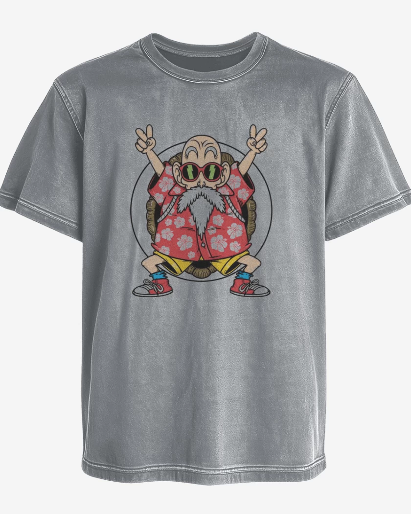 Polera desgastada Gris Melange de Love roshi