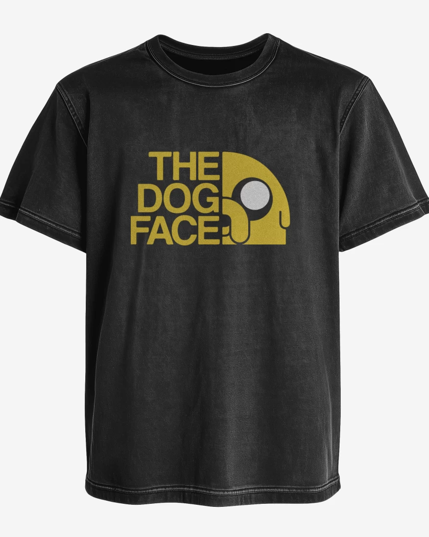 Polera desgastada Negro de The Dog Face