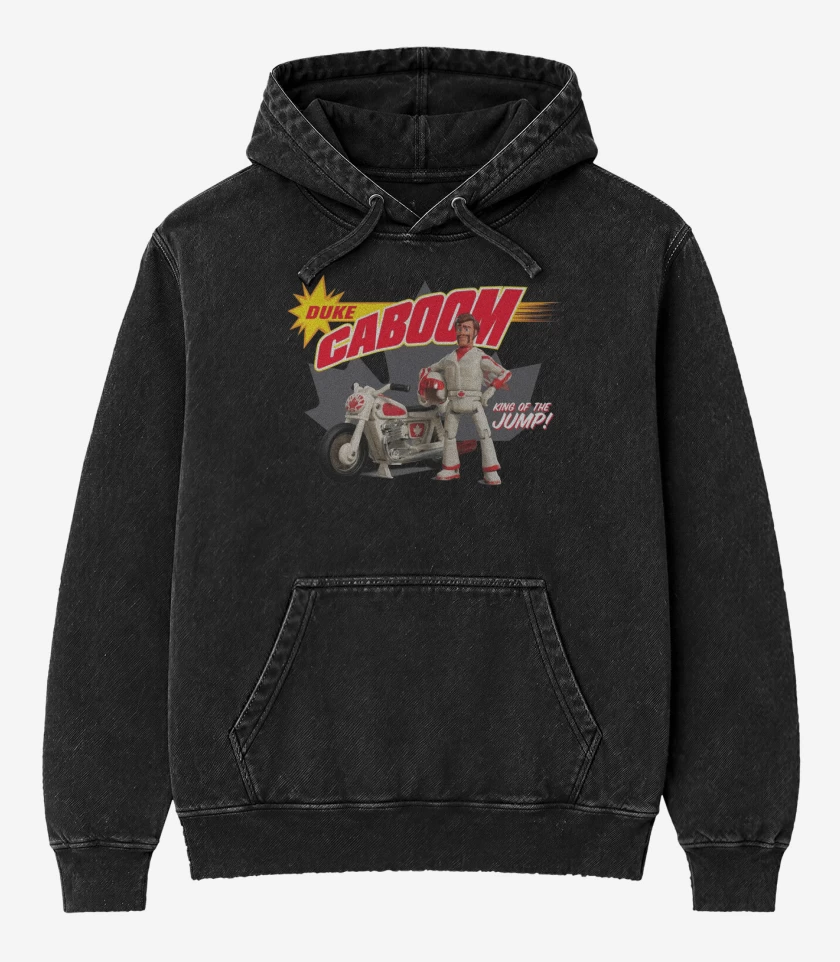 Poleron Canguro Acid Wash Negro de Duke caboom