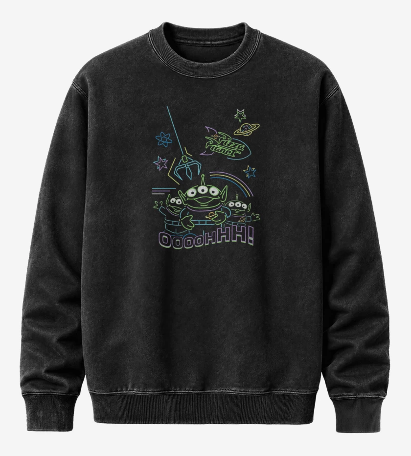 Poleron Polo Acid Wash Negro de Marcianitos