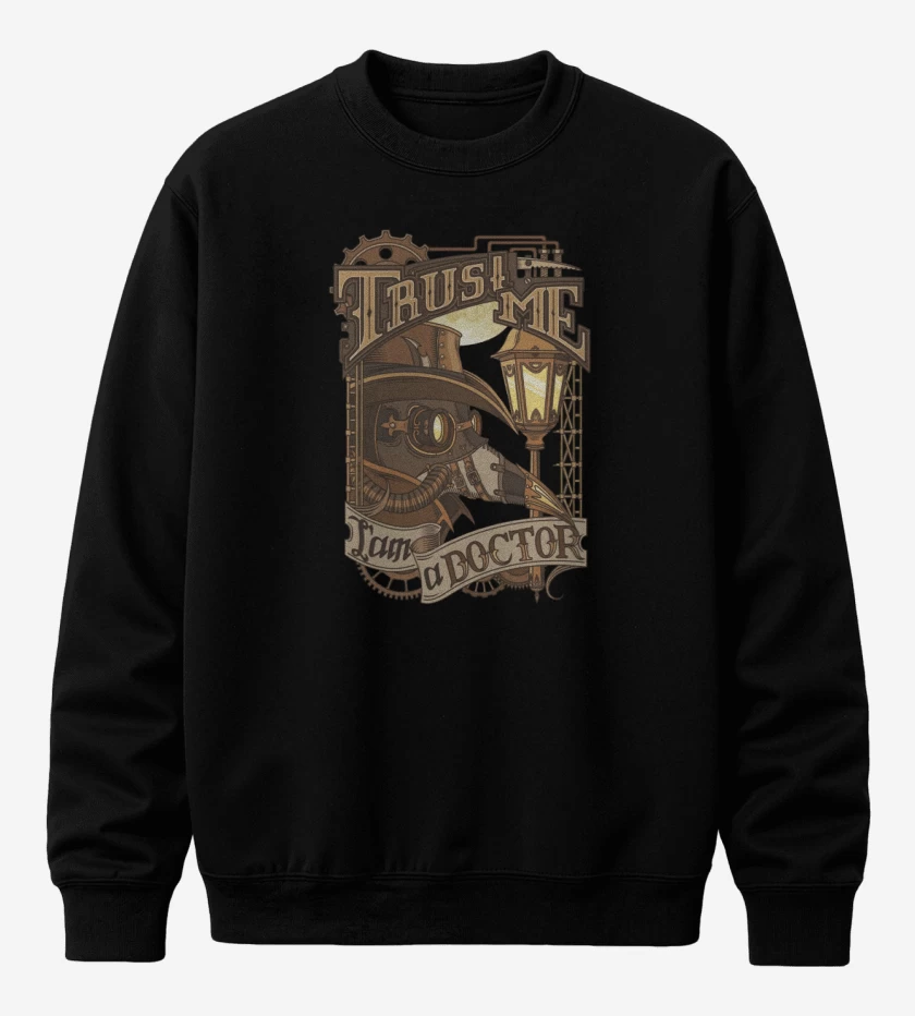 Poleron polo Negro de im a doctor