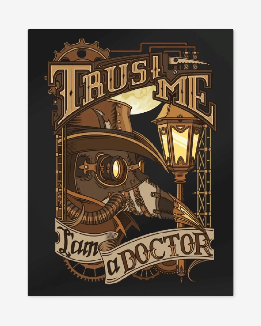 Print metalico Negro de im a doctor