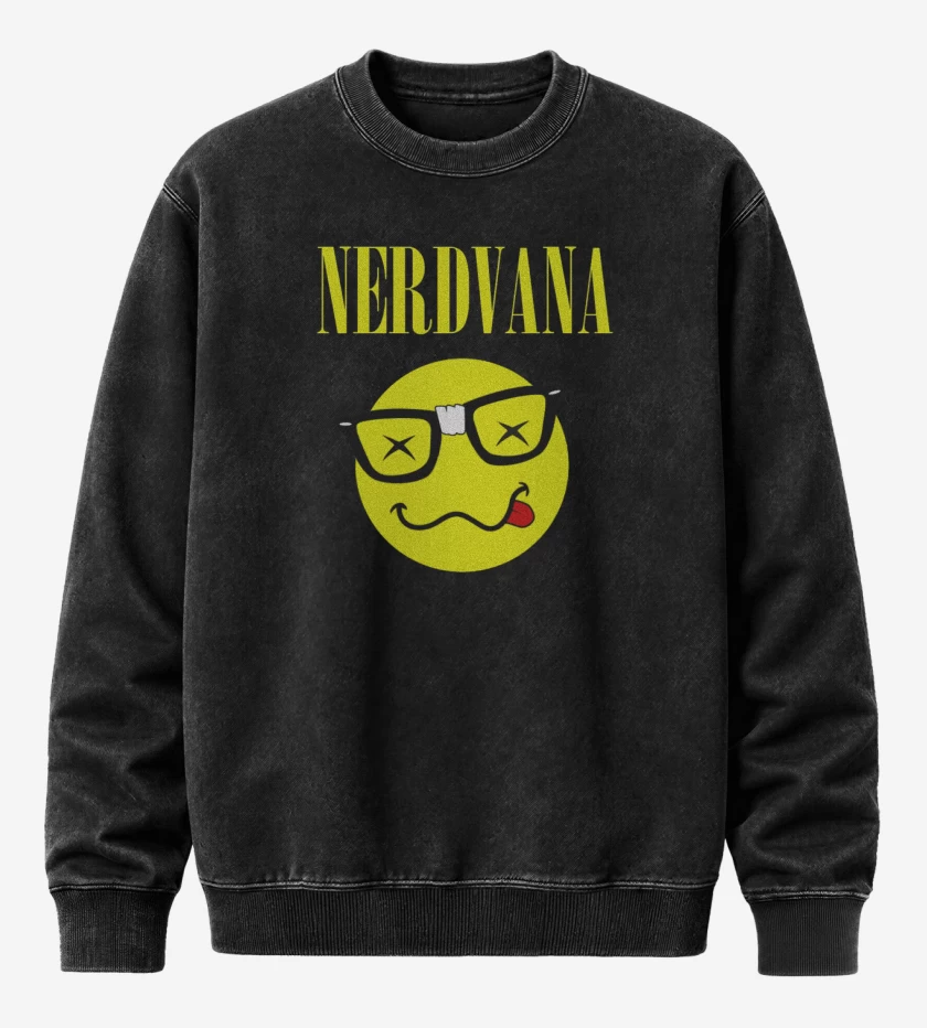 Poleron Polo Acid Wash Negro de Nerdvana