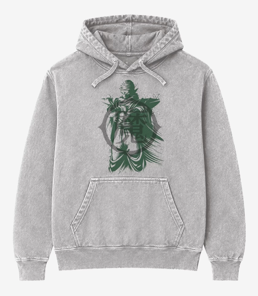 Poleron Canguro Acid Wash Gris Melange de Piccolo