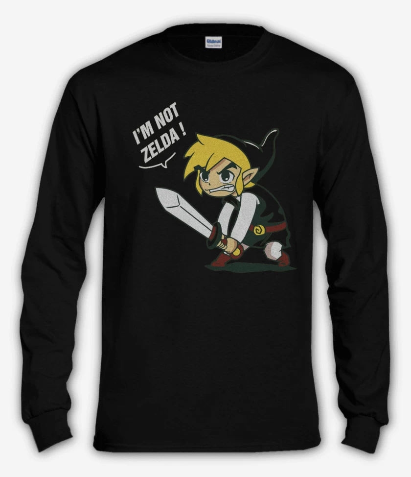 Polera manga larga Negro de No soy zelda